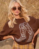 Saddle Stitch Cowboy Boots Sweater