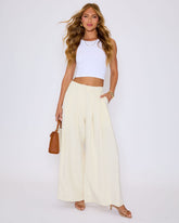 Polish Pleated Wide Leg Trouser