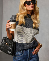 Eliska Contrast Knit Crochet Top