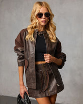 Veldora Leather Bomber Jacket