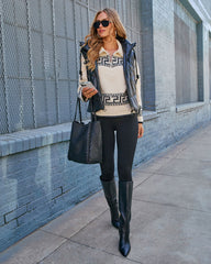 Cenlie Textured Woven Leather Tote Bag