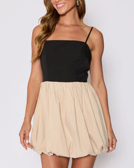 Colette Cotton Contrast Bubble Hem Mini Dress