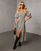 Arleen Gingham Midi Shirt Dress