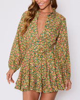 Fiona Floral Button Down Mini Dress
