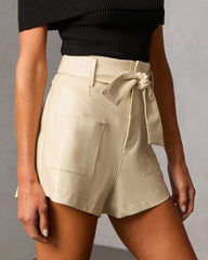 Nikolah Leather Waist Tie Shorts