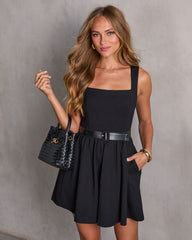 Emersie Fit And Flare Belted Mini Dress