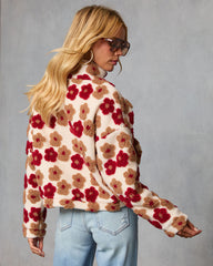 Morning Bloom Printed Sherpa Jacket