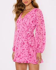 Lily Floral Wrap Mini Dress