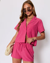 Mara Cotton Striped Tie Front Top