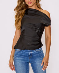 Date Night Asymmetrical Satin Tank