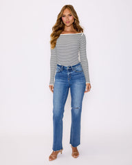 Merci Striped Off The Shoulder Top