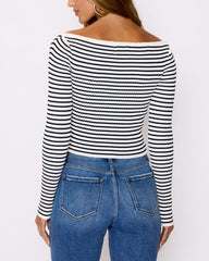 Merci Striped Off The Shoulder Top