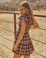 Peggie Smocked Plaid Mini Dress