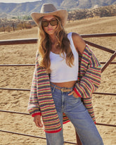 Dustlight Striped Open Front Cardigan