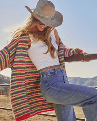 Dustlight Striped Open Front Cardigan