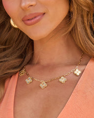 Solstice Glow Clover Charm Necklace