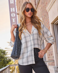 Brassroot Plaid Button Down Top