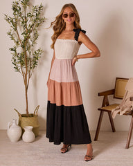 Paloma Skies Tiered Colorblock Maxi Dress