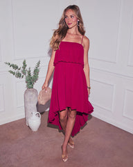 Geradine Tiered High Low Mini Dress