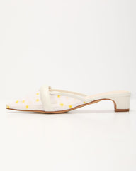Ditzy Daisy Mesh Floral Kitten Mules