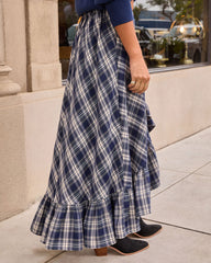 Fiorah Plaid High Low Midi Skirt