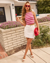 Tiare Striped Cropped Tank