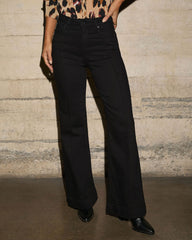 Smoke Wood Super Stretch High Rise Flare Jeans