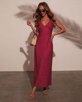 Cherry Moon Polka Dot Maxi Dress