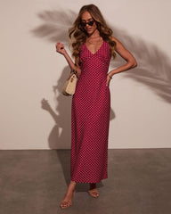 Cherry Moon Polka Dot Maxi Dress