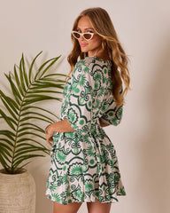 Seabloom Waist Tie Mini Dress