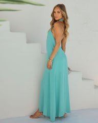 Tuscan Touch Halter Maxi Dress