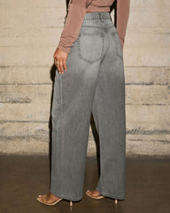 Birch Fade Rigid High Rise Barrel Jeans