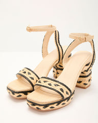 Tarlina Raffia Color Block Heeled Sandal