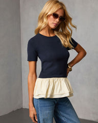 Velden Contrast Peplum Top