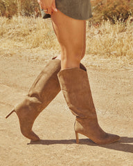 Honeyed Haze Suede Knee High Boots