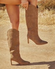Honeyed Haze Suede Knee High Boots
