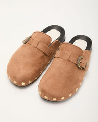 Telliah Faux Suede Studded Mule
