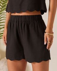 Beverlie Scallop Trim Shorts