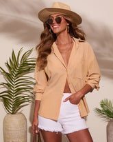 Marygold Pinstripe Button Down Top