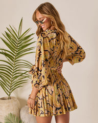 Sunlit Whisper Waist Tie Mini Dress