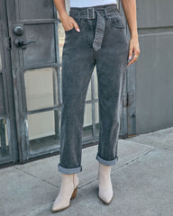 Sedina Stretch Paperbag Waist Straight Leg Jeans