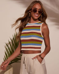 Taylen Striped Crochet Tank