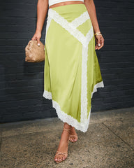 Lets Go Out Asymmetric Satin Skirt