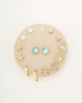Tide Whisper Starfish And Shell Earring Stud Set