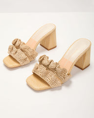 Palm Hour Crochet Gathered Detail Mules