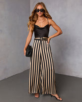 Pimia Striped Belted Jumpsuit