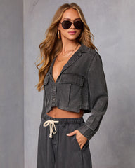 Easy Mode Crop Front Pocket Top