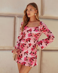 Samar Satin Embossed Cowl Neck Dress