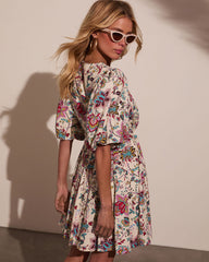 Spring Showers Abstract Babydoll Mini Dress