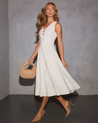 Pappiet Front Tie Midi Dress